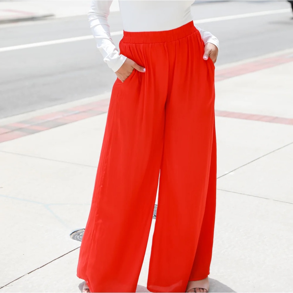 Chic Influence Satin Wide Leg Pants